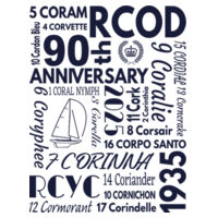 RCOD 90th White Technical T-shirt Design