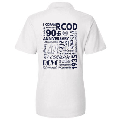 RCOD 90th Cotton Ladies White Poloshirt Thumbnail