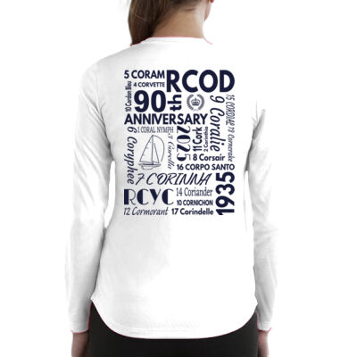RCOD 90th Technical Ladies White Long Sleeve T-shirt Thumbnail