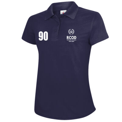 RCOD 90th Technical Ladies Navy Polo shirt Thumbnail